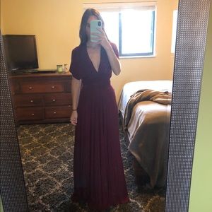 Lulus burgundy multi-way bridesmaid dress